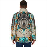 Powwow Storegb nat00069b blue mandala wolf mens padded jacket