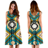 Turquoise Blue Color Native Ameican 3D Dress