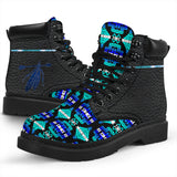 Powwow Storepattern neon blue feather all season boots new