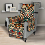 Orange Native Tribes Pattern Native American 23 Chair Sofa Protector - Powwow Store