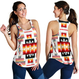 Powwow Store gb nat00075 white tribes pattern native american racerback tank