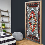 GB-NAT00023-02 Naumaddic Arts Gray Native American Door Sock