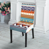 White Geometric Pattern Native American Dining Chair Slip Cover - Powwow Store