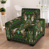 Green Mandala Native American 43" Chair Slip Cover - Powwow Store