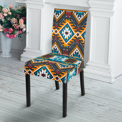 GB-NAT00406 Yellow Aztec Geometric Dining Chair Slip Cover - Powwow Store