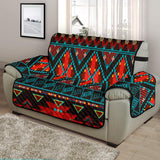 Dark Brown Red Pattern Native American 48" Chair Sofa Protector - Powwow Store