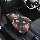 Bison Red Rose Native American Front Car Mats (Set Of 2) - ProudThunderbird