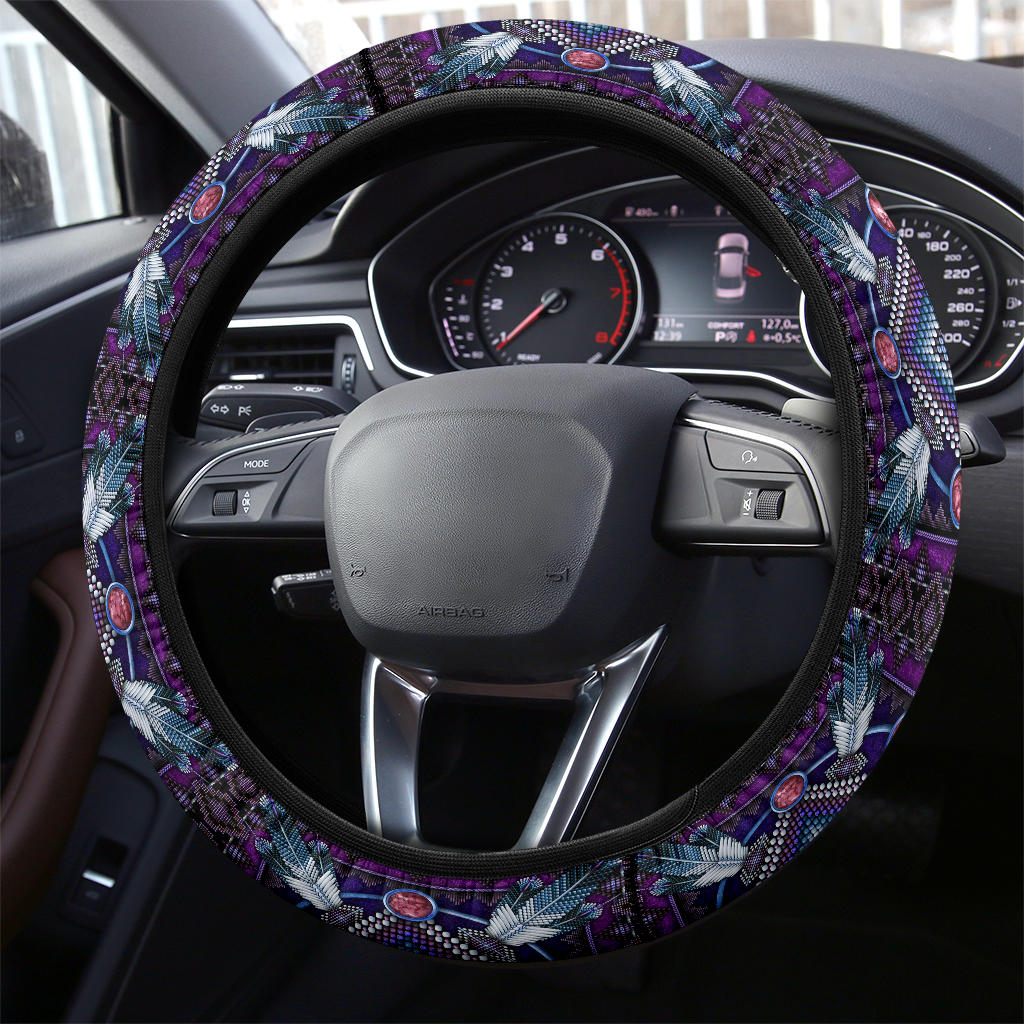GB-NAT00023-03 Naumaddic Arts Dark Purple Steering Wheel Cover