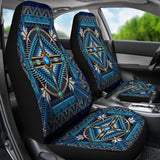 GB-NAT00083 Mandala Blue Native American Design Car Seat Covers