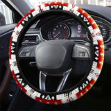 GB-NAT00075 White Tribes Pattern Steering Wheel Cover