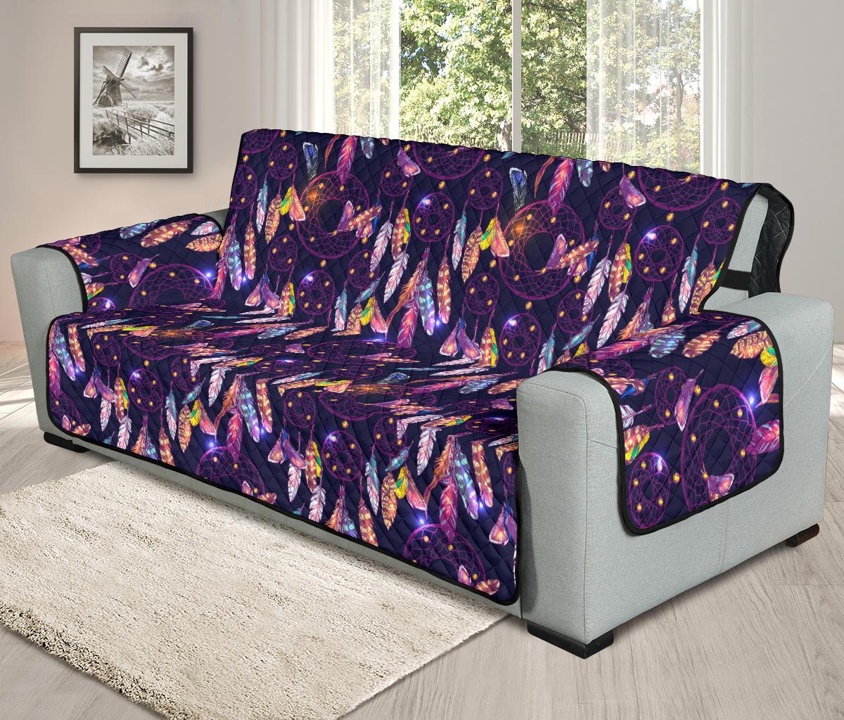 Purple Dreamcatcher Feather 78 Chair Sofa Protector - Powwow Store