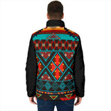 Powwow Storegb nat00112 dark brown red pattern mens padded jacket