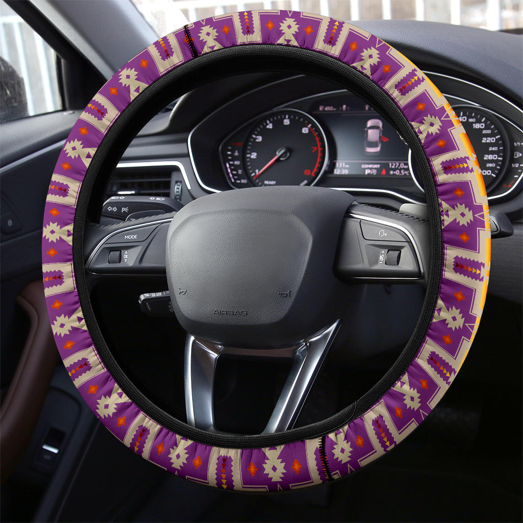 GB-NAT00062-07 Light Purple Tribe Steering Wheel Cover