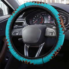 GB-NAT00064 Brown Western Steering Wheel Cover