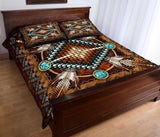 Mandala Brown Design Native American Quilt Bed Set