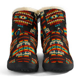 GB-NAT00402 Black Pattern Native Cozy Winter Boots