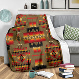 Powwow Store gb nat00046 blan04 dark brown tribe design native american blanket