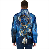 Powwow Storegb nat00065 blue galaxy dreamcatcher native mens padded jacket