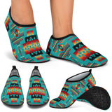 GB-NAT00046-01 Blue Native Tribes Pattern Native American Aqua Shoes