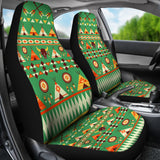 GB-NAT00426 Green Bison Pattern Car Seat Covers