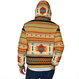 Powwow Storegb nat00559 yellow native pattern mens padded hooded jacket