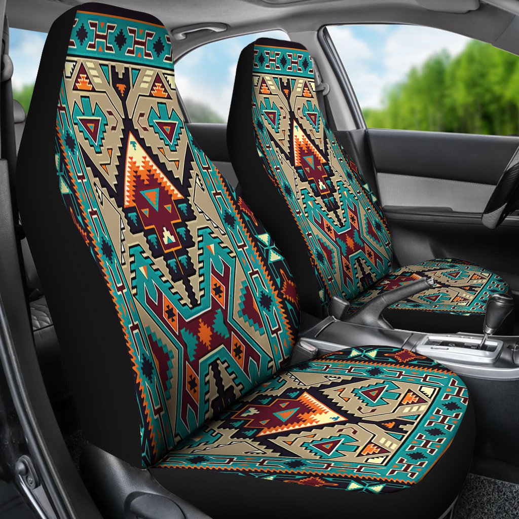 Tribe Blue Pattern Native American Car Seat Covers - Powwow Store