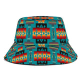 GB-NAT00046-14 Blue Native Tribes Pattern Bucket Hat