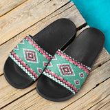 Powwow Store gb nat00415 03 ethnic geometric pink pattern slide sandals