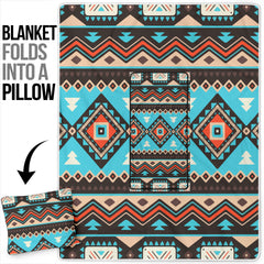 GB-NAT00319 Line Shapes Ethnic Pattern Pillow Blanket