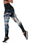 Galaxy Wolf Dreamcatcher Native American Women's Leggings - ProudThunderbird