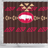 Brown Bison Native American Shower Curtain