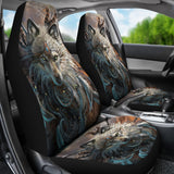 Wolf Warrrior Native American Car Seat Covers