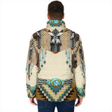 Powwow Storegb nat00059 brown pattern breastplat mens padded jacket