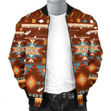 GB-NAT00580 Pattern With Birds Men's Bomber Jacket