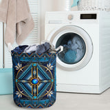 GB-NAT00083	Naumaddic Arts Blue Laundry Basket