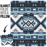 Powwow Storegb nat00528 blue colors pattern pillow blanket