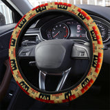 GB-NAT00046-15 Light Brown Tribe Pattern Steering Wheel Cover