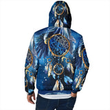 Powwow Storegb nat00065 blue galaxy dreamcatcher native mens padded hooded jacket 1