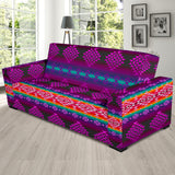 GB-NAT00680 Pattern Purple Native 90" Sofa Slip Cover