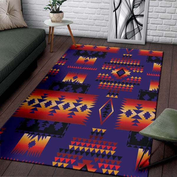 Purple Native Tribes Pattern Native American Area Rug – Powwow Store