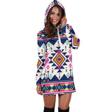 Powwow Store gb nat00316 pink pattern native american hoodie dress