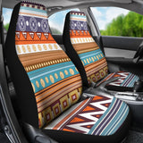 White Geometric Pattern Native American Car Seat Covers - Powwow Store