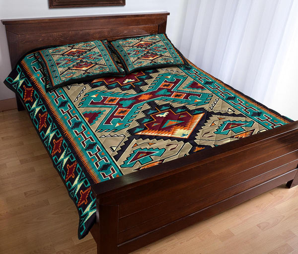 Blue Tribe Design Native American Quilt Bed Set – Powwow Store