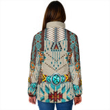 Powwow Storegb nat00069 turquoise blue pattern breastplate womens padded jacket new