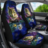 FS-NAT0048 Wolf Galaxy Night Sky Car Seat Covers