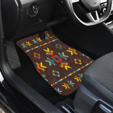 Powwow Store gb nat00600 brown pattern native front and back car mats set of 4