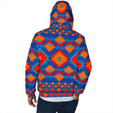 GB-NAT00520  Red & Yellow Geometric Men's Padded Hooded Jacket
