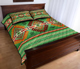 Green Thunderbirds Dreamcatcher Native American Quilt Bed Set - Powwow Store