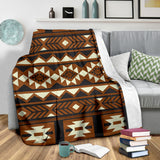 GB-NAT00508 Brown Pattern Native Blanket