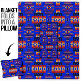 GB-NAT00046-06 Dark Blue Pattern  Pillow Blanket